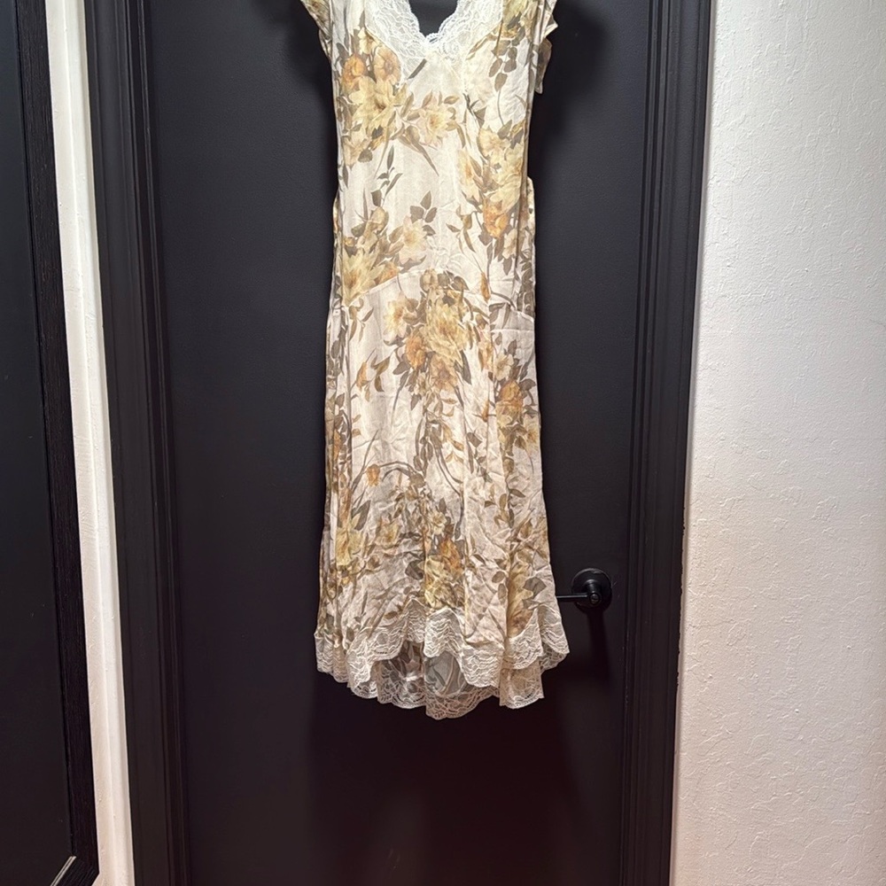 Reiss Cream Sequin Maxi Dress Sleeveless V-Neck